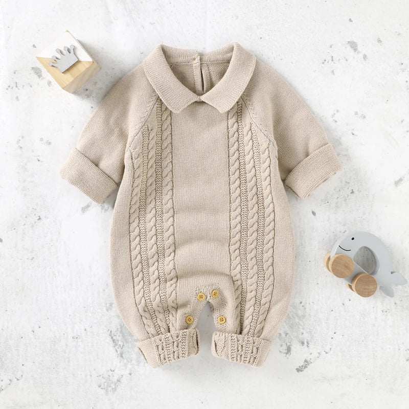 Macacão de Bebê Masculino Estilo Tricô Bambino