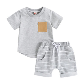 Conjunto infantil masculino, conjunto infantil camisa/short, conjunto infantil de verão, conjunto infantil casual, conjunto infantil menino listrado