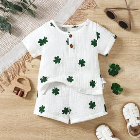 Conjunto Infantil Masculino Camisa/Short Casual Estampado Bambino