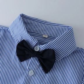 body social bebê, body bebê masculino elegante, roupa social bebê menino, body listrado bebê, body com gravata borboleta bebê