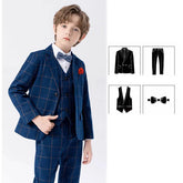 Terno Infantil Masculino Azul Marinho, Terno infantil azul marinho xadrez, terno infantil xadrez, terno infantil menino, terno infantil moderno, terno infantil slim