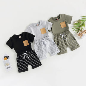 Conjunto infantil masculino, conjunto infantil camisa/short, conjunto infantil de verão, conjunto infantil casual, conjunto infantil menino listrado