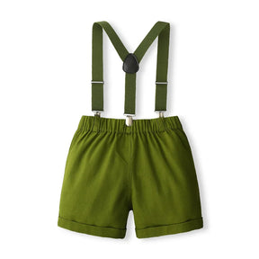 conjunto infantil masculino social, conjunto bebê social verde, roupa infantil com suspensório, conjunto menino elegante, roupa social menino festa