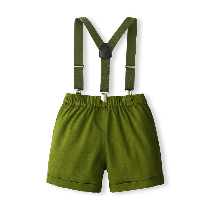 conjunto infantil masculino social, conjunto bebê social verde, roupa infantil com suspensório, conjunto menino elegante, roupa social menino festa
