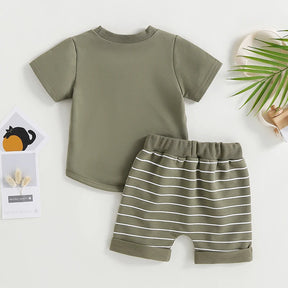 Conjunto infantil masculino, conjunto infantil camisa/short, conjunto infantil de verão, conjunto infantil casual, conjunto infantil menino listrado