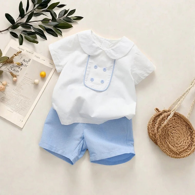 Conjunto Bebê Masculino Clássico Azul Bambino